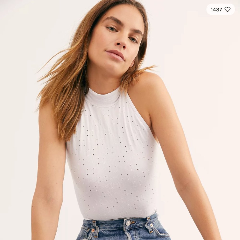 White Free People Body Suit